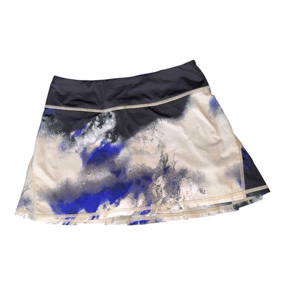 Lululemon Run Pace Setter Skirt 2 Black Blue Milky Way Print Activewear w/Bag‎ - Picture 3 of 13